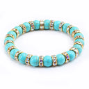 Blue Beaded Bracelet Charm Natural Stone Crystal Stretch Blue Beaded Bracelet Charm Natural Stone Crystal Stretch