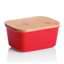 LOVECASA 500ML Nordic Porcelain Butter Box with Bamboo Lid LOVECASA 500ML Nordic Porcelain Butter Box with Bamboo Lid