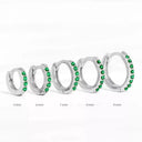 Sterling Silver Hoop Earrings Zircon Chic Circle Design Sterling Silver Hoop Earrings Zircon Chic Circle Design