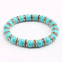 Blue Beaded Bracelet Charm Natural Stone Crystal Stretch Blue Beaded Bracelet Charm Natural Stone Crystal Stretch