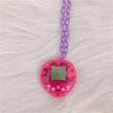 Y2K Electronic Pet Game Pendant Necklace with Rainbow Charms Y2K Electronic Pet Game Pendant Necklace with Rainbow Charms