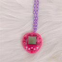 Y2K Electronic Pet Game Pendant Necklace With Rainbow Charms Y2K Electronic Pet Game Pendant Necklace With Rainbow Charms