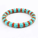 Blue Beaded Bracelet Charm Natural Stone Crystal Stretch Blue Beaded Bracelet Charm Natural Stone Crystal Stretch