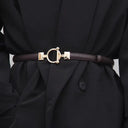 Adjustable Gold Buckle Waist Belt Skinny Accessory For Women Adjustable Gold Buckle Waist Belt Skinny Accessory For Women
