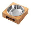 Ceramic Bamboo Pet Bowl Set Stylish Elevated Feeding Station Ceramic Bamboo Pet Bowl Set Stylish Elevated Feeding Station