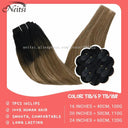 Straight Remy Human Hair Clip-In Extensions Black Blonde 20 Inch Straight Remy Human Hair Clip-In Extensions Black Blonde 20 Inch