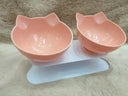 Double Cat Bowl Set Elevated Feeding Bowls For Cats Double Cat Bowl Set Elevated Feeding Bowls For Cats