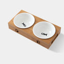 Ceramic Bamboo Pet Bowl Set Stylish Elevated Feeding Station Ceramic Bamboo Pet Bowl Set Stylish Elevated Feeding Station