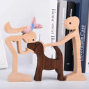 Personalized Hand Carved Dog Family Figurine For Pet Lovers Personalized Hand Carved Dog Family Figurine For Pet Lovers