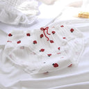 Strawberry Heart Lace Cotton Briefs Soft High Rise Lingerie Strawberry Heart Lace Cotton Briefs Soft High Rise Lingerie