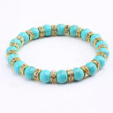 Blue Beaded Bracelet Charm Natural Stone Crystal Stretch Blue Beaded Bracelet Charm Natural Stone Crystal Stretch