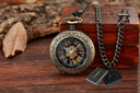 Vintage Bronze Pocket Watch Roman Numeral Skeleton Hand Wind Vintage Bronze Pocket Watch Roman Numeral Skeleton Hand Wind