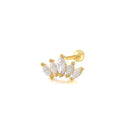 Moon Stud Earring Sterling Silver Jewelry With Zircon Glam Moon Stud Earring Sterling Silver Jewelry With Zircon Glam