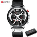 CURREN Men's Military Leather Chronograph Watch Stylish Timepiece CURREN Men's Military Leather Chronograph Watch Stylish Timepiece