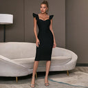 Elegant Hepburn Style Dress Chic Fishbone Strap Outfit Elegant Hepburn Style Dress Chic Fishbone Strap Outfit