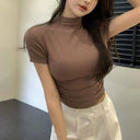 Retro Summer Korean Style Women's Slim Tee Stylish Cotton Top Retro Summer Korean Style Women's Slim Tee Stylish Cotton Top