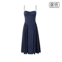 Ruched French Retro Square Collar Steel Ring Suspender Skirt Ruched French Retro Square Collar Steel Ring Suspender Skirt