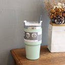 Large Capacity Stainless Steel Thermos Cup with Straw Coffee Cup Large Capacity Stainless Steel Thermos Cup with Straw Coffee Cup