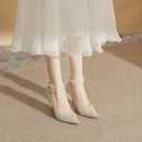 French Gold Ankle-Strap High Heels for Elegant Parties French Gold Ankle-Strap High Heels for Elegant Parties