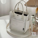 Canvas Tote Bag Chic Multi-Pocket Carryall with Strap Canvas Tote Bag Chic Multi-Pocket Carryall with Strap