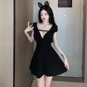 Pure Desire Summer Dress Curvy Women's Low-Cut V-Neck Fashion Pure Desire Summer Dress Curvy Women's Low-Cut V-Neck Fashion