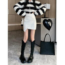 Asymmetrical PU Leather Skirt Winter Chic Style Statement Asymmetrical PU Leather Skirt Winter Chic Style Statement