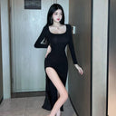 Seductive High-Slit Dress for Empowered Modern Women Seductive High-Slit Dress for Empowered Modern Women
