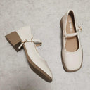 Soft Leather Square-Toe Strap Shoes for Stylish Winter Wear Soft Leather Square-Toe Strap Shoes for Stylish Winter Wear