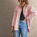 Pure Color Snap Button Loose Suede Shirt Coat Suede Chic Pure Color Snap Button Loose Suede Shirt Coat Suede Chic