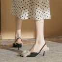 Furry Pointed Rhinestone Heel Shoes for Women’s Elegance Furry Pointed Rhinestone Heel Shoes for Women’s Elegance