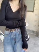 Japanese Style Cotton Long Sleeve Slim Fit Sweater Fall Sophistication Japanese Style Cotton Long Sleeve Slim Fit Sweater Fall Sophistication