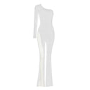 Sultry Sheer One-Shoulder Jumpsuit Elegant Versatile Style Sultry Sheer One-Shoulder Jumpsuit Elegant Versatile Style