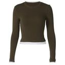 Shemoda Patchwork Long Sleeve T-shirt Fall Fashion Statement Shemoda Patchwork Long Sleeve T-shirt Fall Fashion Statement