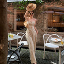 Striped Suit: Elegant High-Waist Outfit for Versatile Style Striped Suit: Elegant High-Waist Outfit for Versatile Style