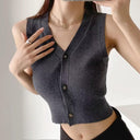 Spring Retro V-neck Vest Chic Street-Style Fashion Upgrade Spring Retro V-neck Vest Chic Street-Style Fashion Upgrade