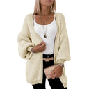 Fashion Drop-Shoulder Long-Sleeve Loose Cardigan Sweater Fashion Drop-Shoulder Long-Sleeve Loose Cardigan Sweater