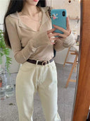 Japanese Style Cotton Long Sleeve Slim Fit Sweater Fall Sophistication Japanese Style Cotton Long Sleeve Slim Fit Sweater Fall Sophistication