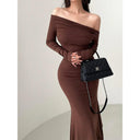 Pure Desire Mermaid Dress: Elegant Off-the-Shoulder Gown Pure Desire Mermaid Dress: Elegant Off-the-Shoulder Gown