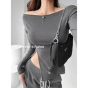 Seductive Off-Shoulder Tee Trendy Streetwear Style Seductive Off-Shoulder Tee Trendy Streetwear Style