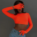 Bright Color Slim Fit Street Style T-shirt Trendy Women's Top Bright Color Slim Fit Street Style T-shirt Trendy Women's Top
