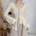 Palace Retro Trumpet Sleeve Cardigan Elegant Fusion Fashion Palace Retro Trumpet Sleeve Cardigan Elegant Fusion Fashion