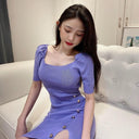 Chic Square-Cut Collar Dress Spring 2021 Fashion Statement Chic Square-Cut Collar Dress Spring 2021 Fashion Statement