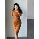 Fashion Statement Elegant Bodycon Midi Dress Evening Fashion Statement Elegant Bodycon Midi Dress Evening