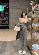 Early Spring Idle Style Cardigan Tube Top Versatile Essential Early Spring Idle Style Cardigan Tube Top Versatile Essential