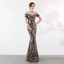 Off-Shoulder Fish Tail Evening Dress Sophisticated Elegance Off-Shoulder Fish Tail Evening Dress Sophisticated Elegance