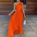 Glossy One-Shoulder African Dress: Stylish Summer Chic Glossy One-Shoulder African Dress: Stylish Summer Chic