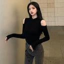 Elegant Korean Style Cold-Shoulder Blouse Autumn Chic Essential Elegant Korean Style Cold-Shoulder Blouse Autumn Chic Essential
