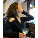 Knitted Halter Cardigan Stylish Off-Shoulder Winter Apparel Knitted Halter Cardigan Stylish Off-Shoulder Winter Apparel