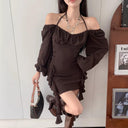 French Fishtail Dress Autumn Elegance Modern Chic Style French Fishtail Dress Autumn Elegance Modern Chic Style