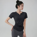 Stretchy Yoga T-shirt Lightweight Fitness Top for Active Women Stretchy Yoga T-shirt Lightweight Fitness Top for Active Women